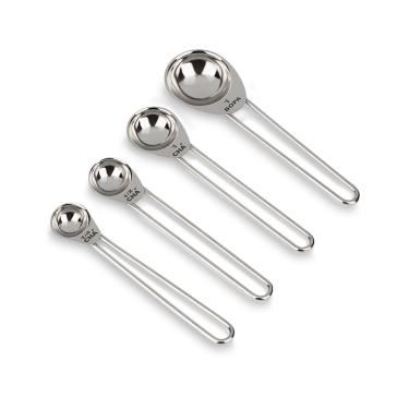 Imagem de Conjunto Colheres Medidoras Brinox Top Pratic 4 peças Aço Inox