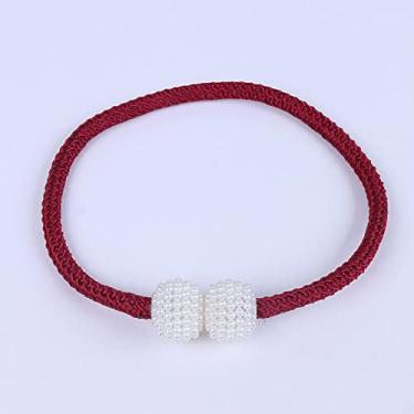 Imagem de Corda de amarração de cortina com fivela magnética, corda de ligação de cortina sem perfuração, acessórios de corda de ligação de cortina de atração magnética, T16, 2 PCS