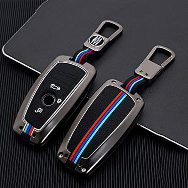 Imagem de YJADHU Capa de chave de carro galvanizada para chave inteligente de carro de liga galvanizada, apto para BMW 3 4 5 320i 530i 550i F20 F21 F30 F31 F25 F01 F02,6