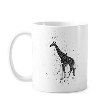 Imagem de Caneca de cerâmica girafa mexicana simples preta e branca cerâmica xícara de porcelana de café