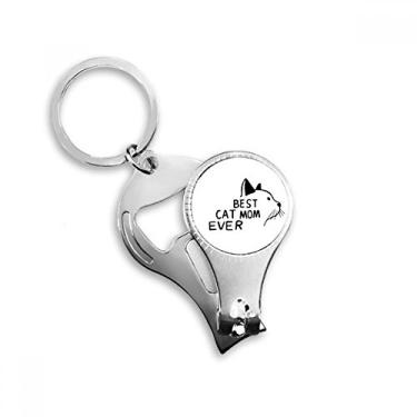 Imagem de Best Cat Mom Ever Quote DIY Design Nipper Ring Chaveiro Abridor de Garrafas Cortador