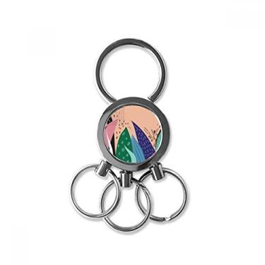 Imagem de DIYthinker Anel de metal de aço inoxidável padrão de arte Aloe s chaveiro de carro clipe de presente, multicolorido, médio, Multicolorido, Medium