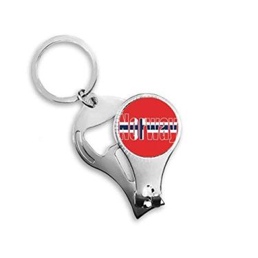 Imagem de Chaveiro de aparador de unhas com nome da bandeira do país da Noruega