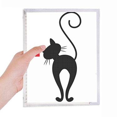 Imagem de Caderno de animais em forma de coração com estampa de gato, diário de folhas soltas recarregável, papelaria