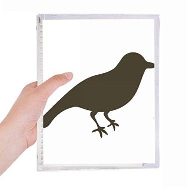 Imagem de Caderno de retrato de animal Black Sparrow diário de folhas soltas recarregável, artigos de papelaria