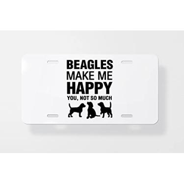 Imagem de Beagles Make Me Happy Capa para placa de carro – Capa para placa de carro – Capa para placa de carro 15,24 x 30,48 cm