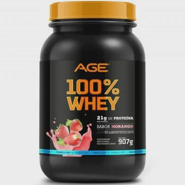 Imagem de Melhor 100% Whey Nutrilatina Age - (900G) - Sabor: Morango