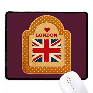 Imagem de Point UK London Stamp Union Jack Mousepad com borda costurada e borracha para jogos