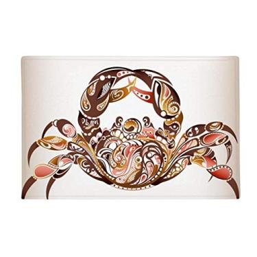 Imagem de DIYthinker Caranguejo padrão de caranguejo tapete de chão antiderrapante tapete para porta de banheiro