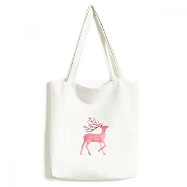 Imagem de IUCN Bolsa de lona com animais ameaçados de extinção Red Sika Deer bolsa de compras casual