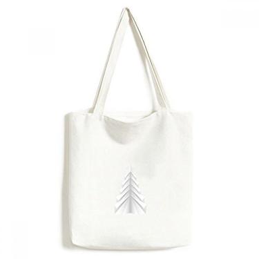 Imagem de Bolsa de lona branca abstrata origami árvore de Natal bolsa de compras bolsa casual