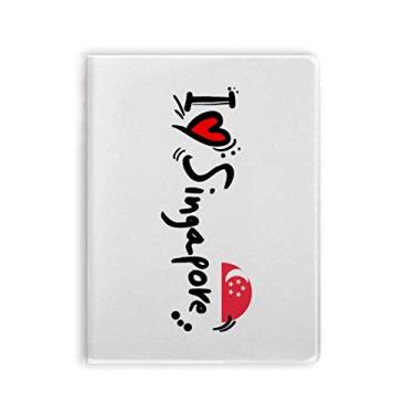 Imagem de Caderno com ilustração de coração "I Love Singapura" com a palavra "Love Singapura"