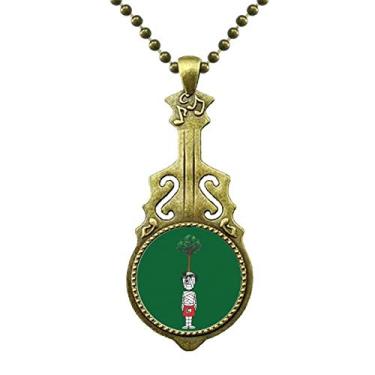 Imagem de DIYthinker Colar tunisiano de futebol com desenho de mamãe e guitarra antiga com pingente de música