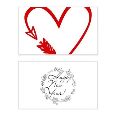Imagem de Design vermelho flecha ilustração coração ano novo festival felicitações cartão Bless mensagem presente