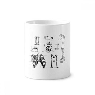 Imagem de Esqueleto humano Lucky Sketch suporte de caneta escova de dentes caneca, suporte de cerâmica, copo lápis