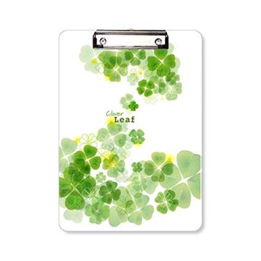 Imagem de Prancheta com trevo de quatro folhas da Irlanda Dia de São Patrício, pasta, bloco de notas A4
