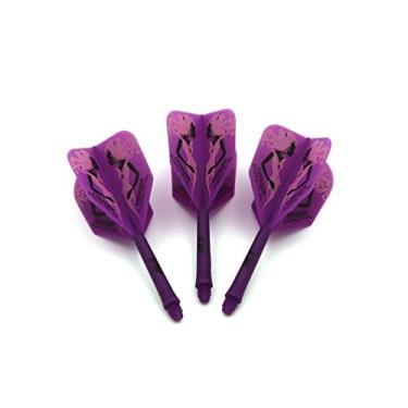 Imagem de CUESOUL ROST Cano Integrado de Dardos e Voos Formato Padrão/Formato de pera/Formato de asa Grande, Shaft Length 33mm-Big Wing Shape-Purple Beauty