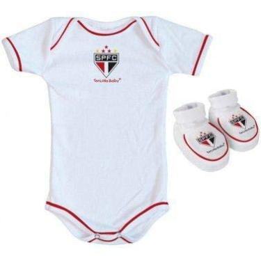 Imagem de Body e Pantufa São Paulo Branco Torcida Baby