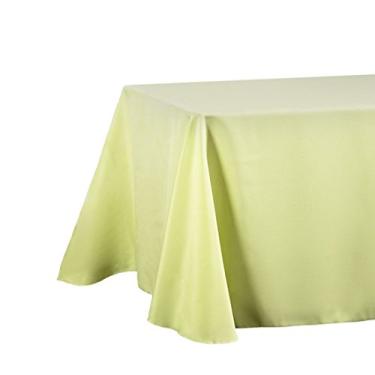 Imagem de Toalha de mesa de linho toalha de mesa retangular de poliéster de 230 x 32 cm com cantos arredondados, verde chá