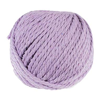 Imagem de Carretéis coloridos de corda de algodão – 4 mm de diâmetro e 50 metros de comprimento – Ótimo para artesanato e macramê feito à mão – Macio ao toque e super versátil (lavanda)