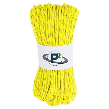 Imagem de Paraquedas fluorescentes reflexivas de 2,4 kg 1,8 mm Paracord em comprimentos de 25", 25", 50", 100", 250", 1000" – Ideal para acampamento, caminhada, corda de barraca, linha de comando, Neon Yellow, 1000 Feet