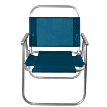 Imagem de Cadeira De Praia Reforçada Aluminio 150kg- azul marinho