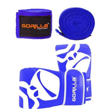 Imagem de Luva Bate Saco Pro Infantil + Bandagem Elástica 2,5 Metros Treino Boxe MMA Muay Thai Gorilla-Unissex