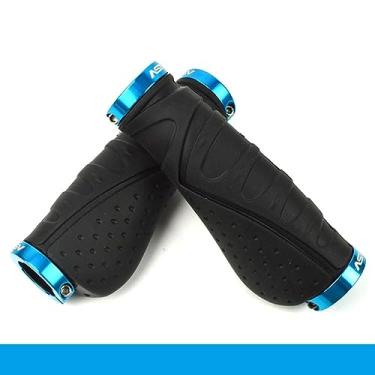 Imagem de Punhos de guidão de bicicleta Alça de torno de liga de alumínio Equipamento de guidão de bicicleta de montanha Acessórios de bicicleta (preto-azul)