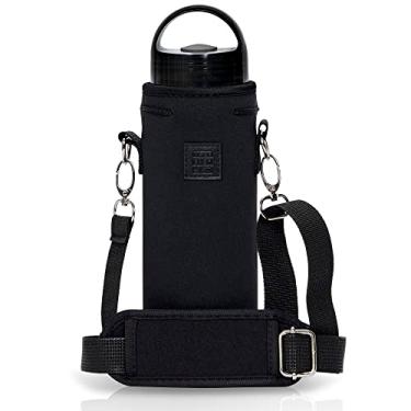Imagem de Made Easy Kit Porta-garrafas de água de neoprene com alça de ombro ajustável para isolar e transportar garrafa de sala de jantar disponível em 5 tamanhos (preto, M (473 g - 623 ml)