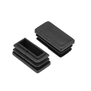 Imagem de uxcell Tampa plástica para extremidade do plugue 30 mm x 15 mm Pernas retangulares para cadeira de mesa 12 peças
