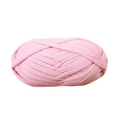 Imagem de Danselegant Fio de camiseta de linha plana faça você mesmo tecelagem macia material de tricô para tapetes bolsas chinelos sandálias 39 cores crochê feito à mão (rosa)
