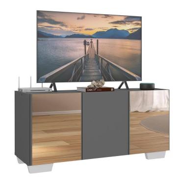 Imagem de Rack Tv Até 32 Polegadas Com Espelhos Mp1079 Grafite branco