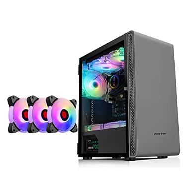 Imagem de Gabinete Gamer Computer Case Mid-Tower Desktop ATX Case USB 3.0 Ports Tempered Glass Panel 8 Fan Positions, Support Water Cooling (Style : 5 fan)