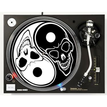 Imagem de Almofada de raspar japonesa DJ Ying Yang Skull #1 1200 recordações de vinil 30,5 cm tapete deslizante para toca-discos de DJ x1