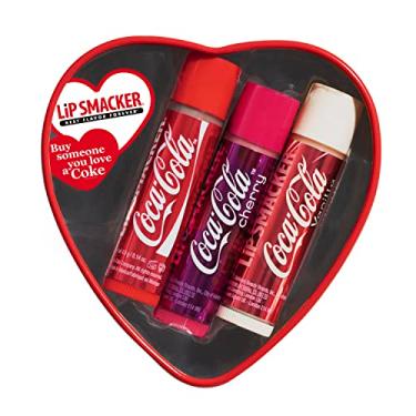 Imagem de Lip Smacker Coleção Dia dos Namorados Coca-Cola Lip Balm Lata - Hidratante, Soothing Trio Original Coca-Cola, Cereja e Baunilha