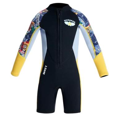Imagem de Maiô infantil para meninos de uma peça, manga comprida, com zíper frontal, UPF50+ Rash Guard para esportes aquáticos, roupa de banho, roupa de banho, roupa de banho, roupa de surf, preto, XL