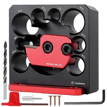 Imagem de Kit de 8 peças de gabarito para máquina de cavilha, métrica de 8 a 20 mm, ferramenta auxiliar de haste redonda de broca elétrica de liga de alumínio, ferramenta auxiliar durável para varas de madeira,