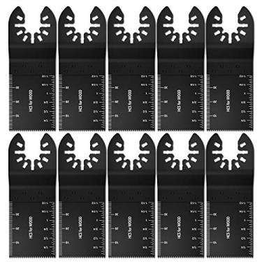 Imagem de QENWKXZ Lâminas multiferramentas de serra oscilante, mistura de aço de alto carbono, acessórios de ferramentas oscilantes de liberação rápida, kit universal profissional de lâminas de corte rápido
