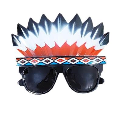 Imagem de Óculos Temático Carnaval Festa Fantasia - Diversos Modelos (Cocar Índio)