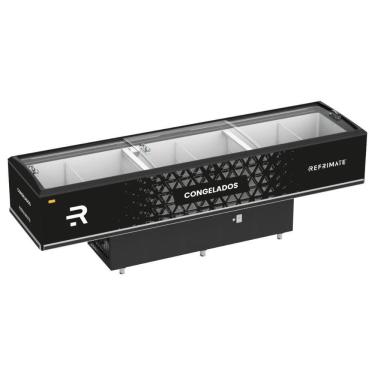 Imagem de Expositor Ilha Vanguard Top de Congelados e Resfriados Vidro Semicurvo 3,00m Eivt 3000 Refrimate 220v