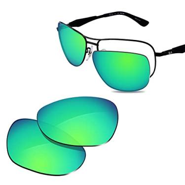 Imagem de Glintbay Lentes de óculos de sol de substituição 100% precisas para Ray-Ban RB3519 59 mm - Espelhado verde polarizado