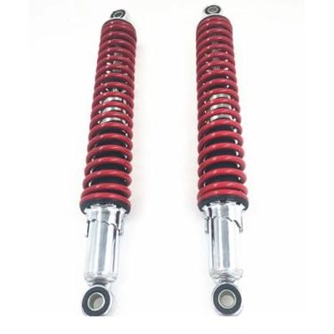 Imagem de Hegeiis Amortecedor universal de motocicleta com mola de 400 mm, 400 mm, 40 cm, 7 mm, suspensão traseira, quadriciclo, moto para XL185 XL125 RM125 JH125L JH150 125GY (vermelho)