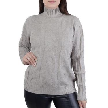 Imagem de Blusa Feminina Facinelli By Mooncity Tricot Bege Kaki 650951