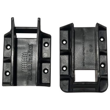 Imagem de FENCE & DECK RITE Cabides de corrimão de escada, serve para grades padrão 2X 4 (real 3,5 x 8,5 cm) Polipropileno preto reforçado. 4 conjuntos (8 peças)