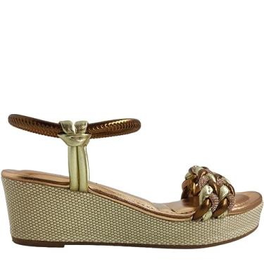 Imagem de Sandália Feminina Casual Dia a Dia Anabela com Strass Dakota Y6001