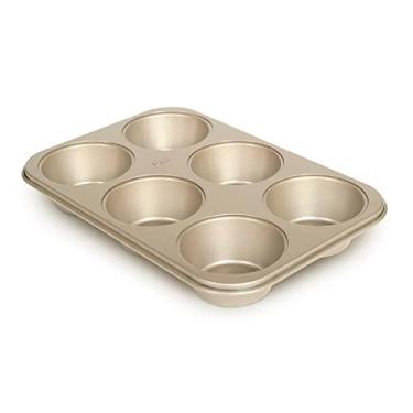 Imagem de Glad Forma Jumbo para Muffins Antiaderente – Lata de metal resistente para cupcake com grandes formas de assar, jumbo para 6 xícaras