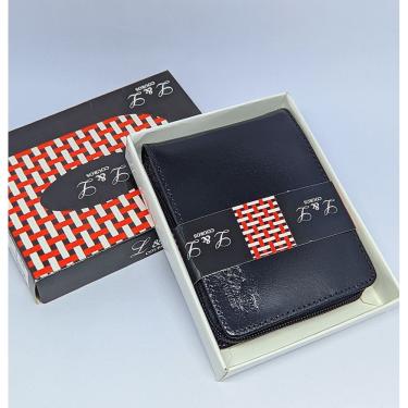 Imagem de Carteira Masculina Feminina Couro Marrom Preto  com Ziper porta cartão Moedas Documentos 