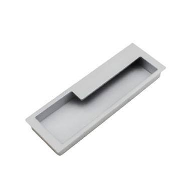 Imagem de Maçanetas de porta ocultas pretas/ouro/prata/Gery Maçaneta de porta interna Puxa maçaneta de guarda-roupa Gaveta de cozinha puxa ferragens de porta, prata, furo 128 mm, direita