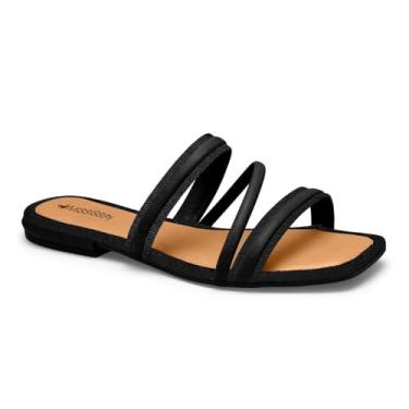 Imagem de Tamanco Feminino Mississipi Rasteiro Tiras Preto 36