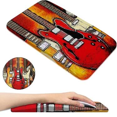 Imagem de Mouse pad ergonômico, suporte de pulso, tapete de mouse de gel de espuma de memória, alívio da dor e base de poliuretano antiderrapante, mouse de computador de escritório sem fio e almofada de pulso